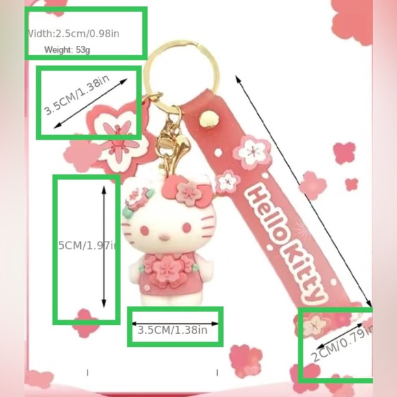 New Pink Sakura Sanrio Hello Kitty Keychain/
 Pendant/Car Key Ring - Picture 10 of 10